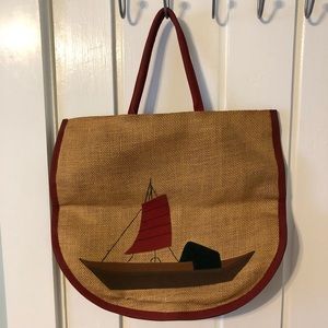 Vintage Woven Straw Handbag